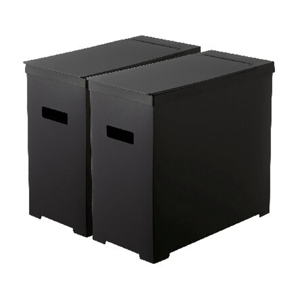 シンク下蓋付きゴミ箱 2個組(ブラック)