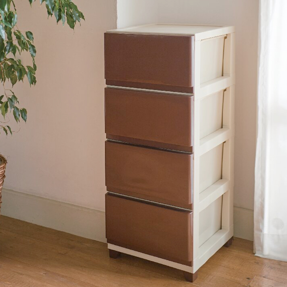 デコニー チェスト4段(ブラウン)