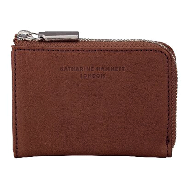 キャサリン ハムネット ロンドン L字ファスナー小銭入れ(キャメル)