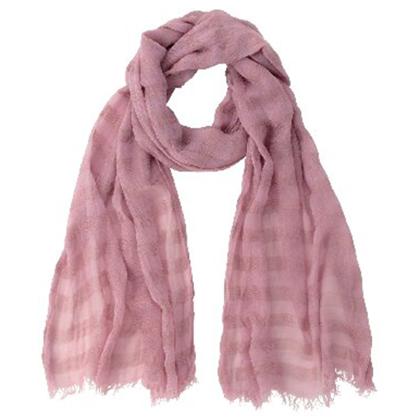 天然草木染 オーガニックシルク混ボーダーストール(パープル)