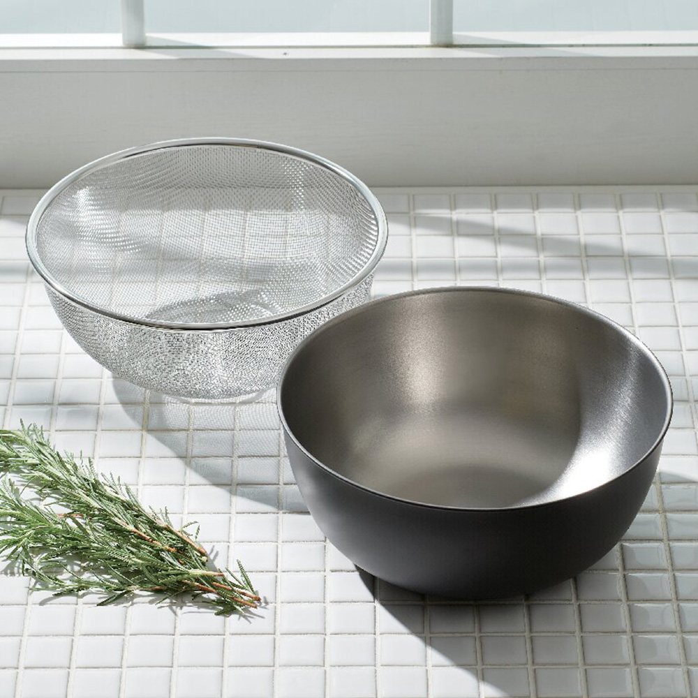 燕三条おかって印 ステンレスボウル・ザルセット(21cm)