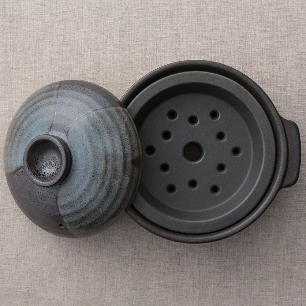 山がすみ蒸し器付土鍋19cm(敷板付き)