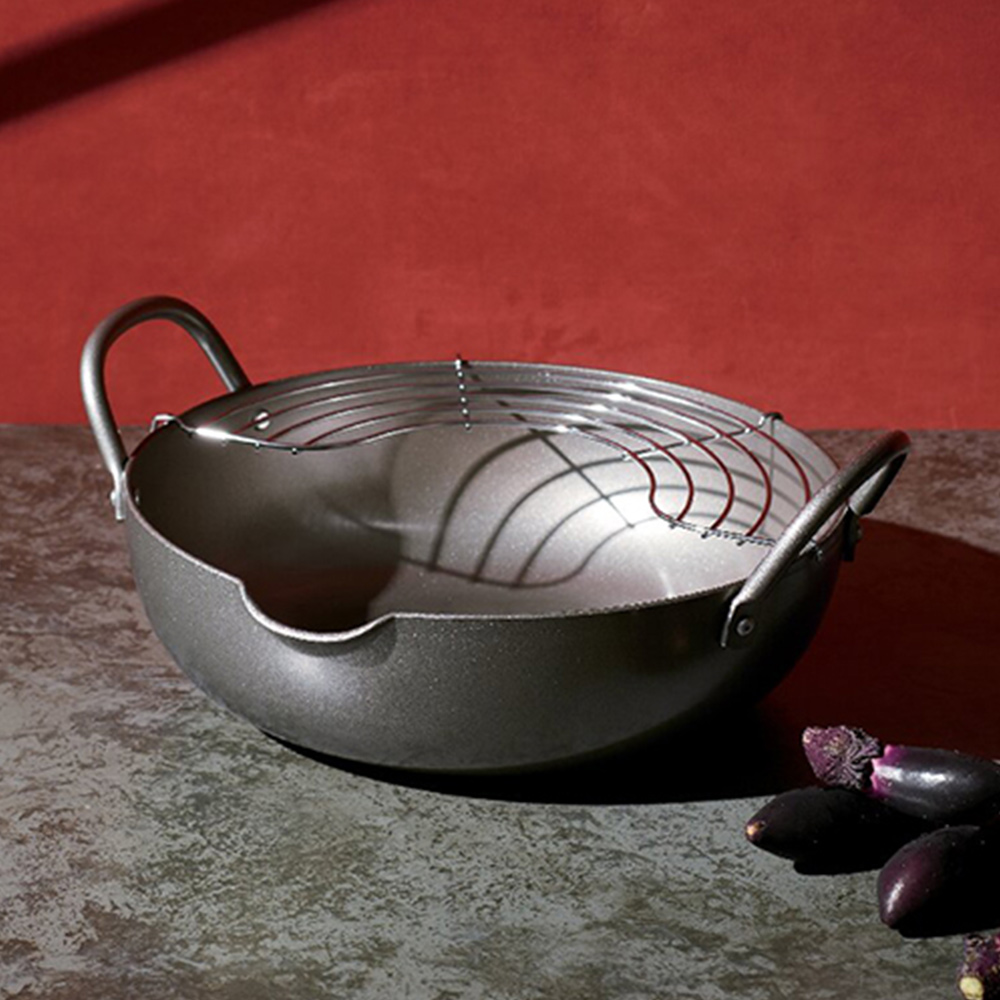 極天　極厚揚げ鍋28cm(ツール付)