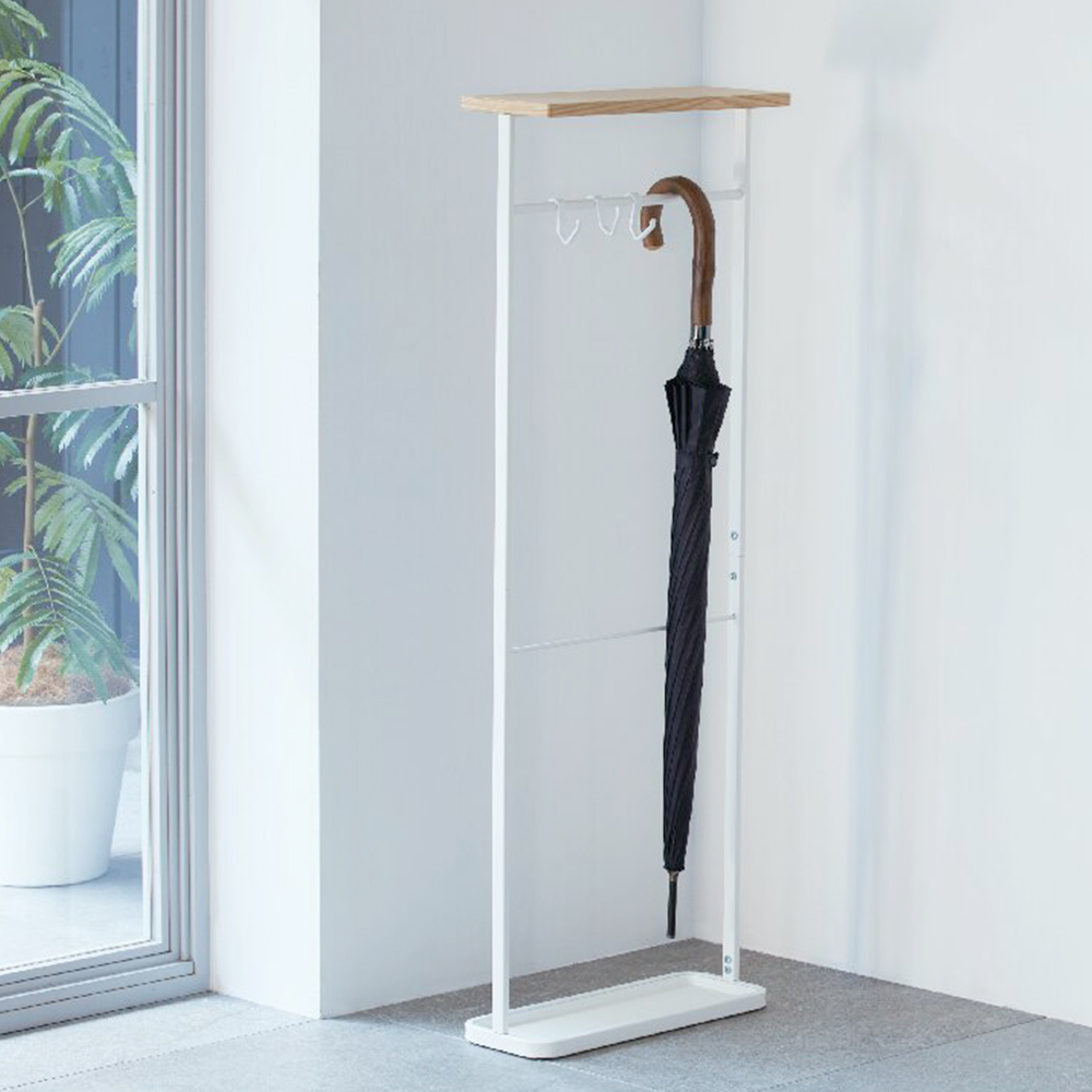 天板付き引っ掛け傘立て(ホワイト)