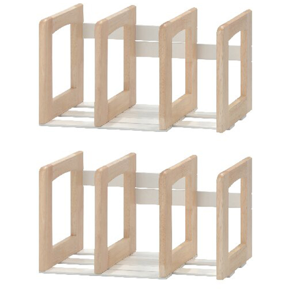 スライド本立て2個セット(ナチュラル)