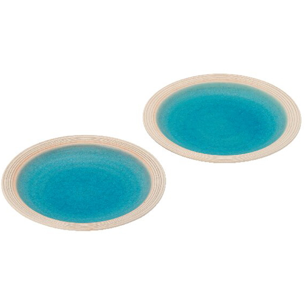 瀬戸焼  トルコブルー ペアプレート