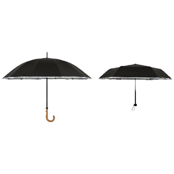 アウトサイド 長傘・晴雨兼用丸ミニ傘セット(ブラック)
