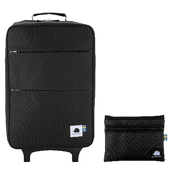 スカンジナビアンフォレスト 折り畳みキャリーバッグ・ポーチセット(ブラック)