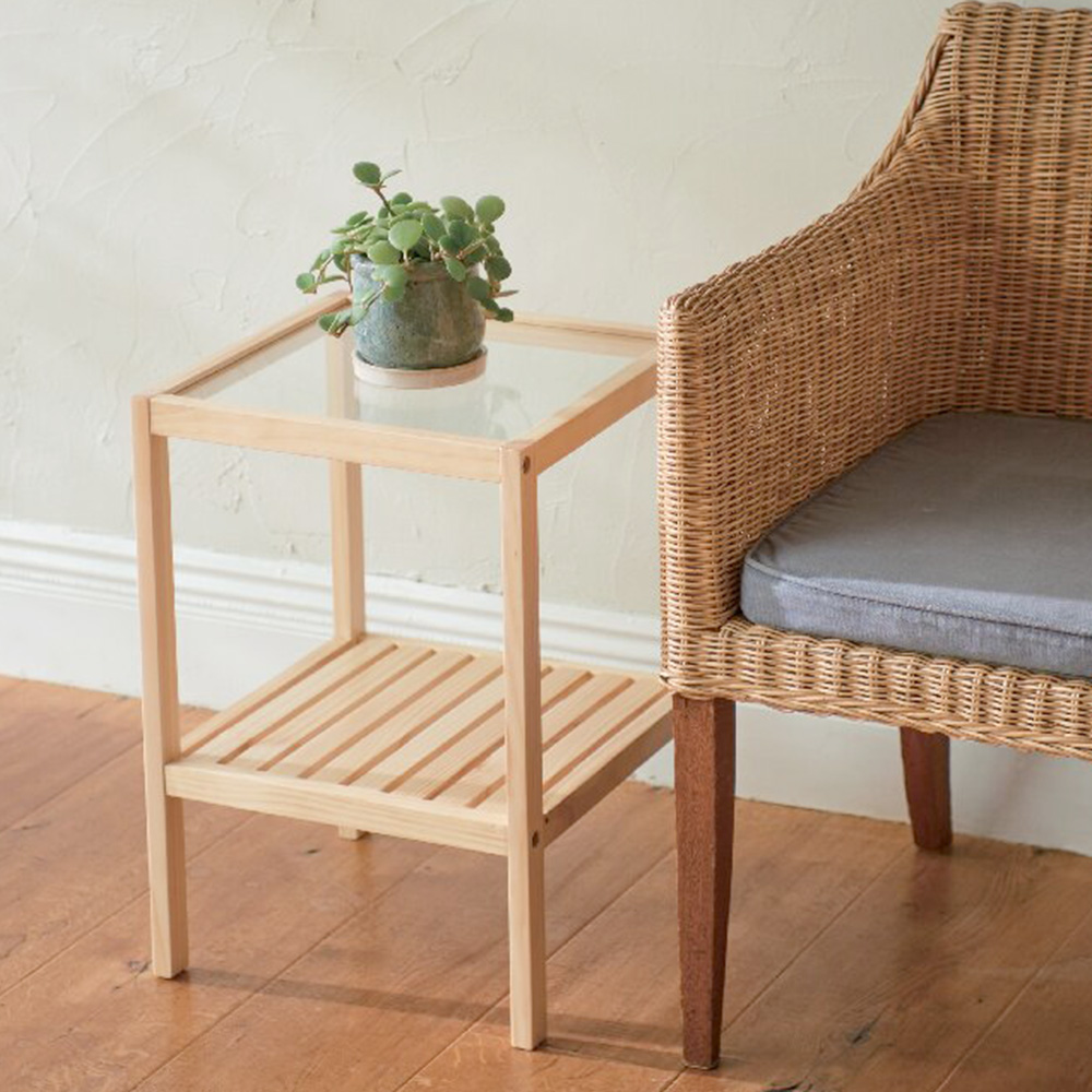 ガラスサイドテーブル