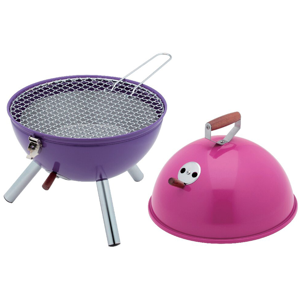 キャプテンスタッグ ミニバーベキューコンロ(ピンク/パープル)