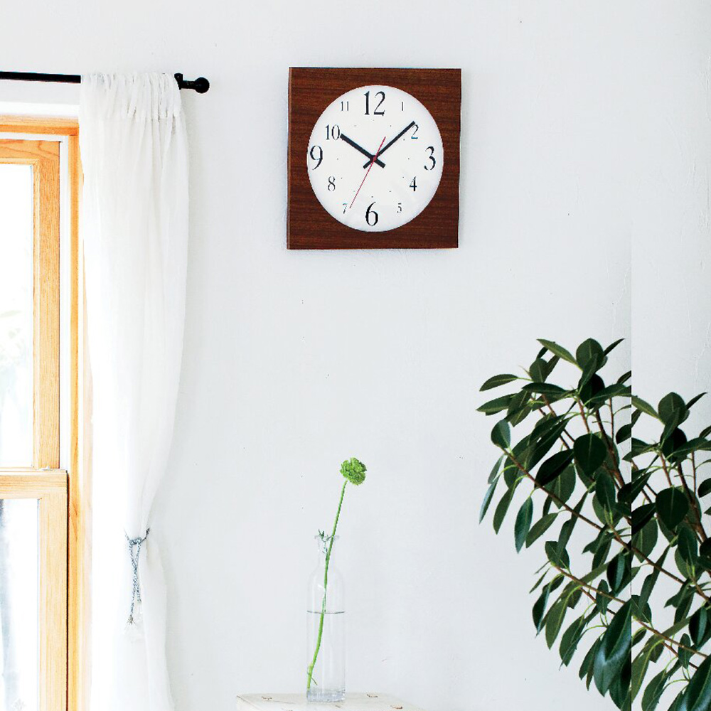 ウォールナット電波時計