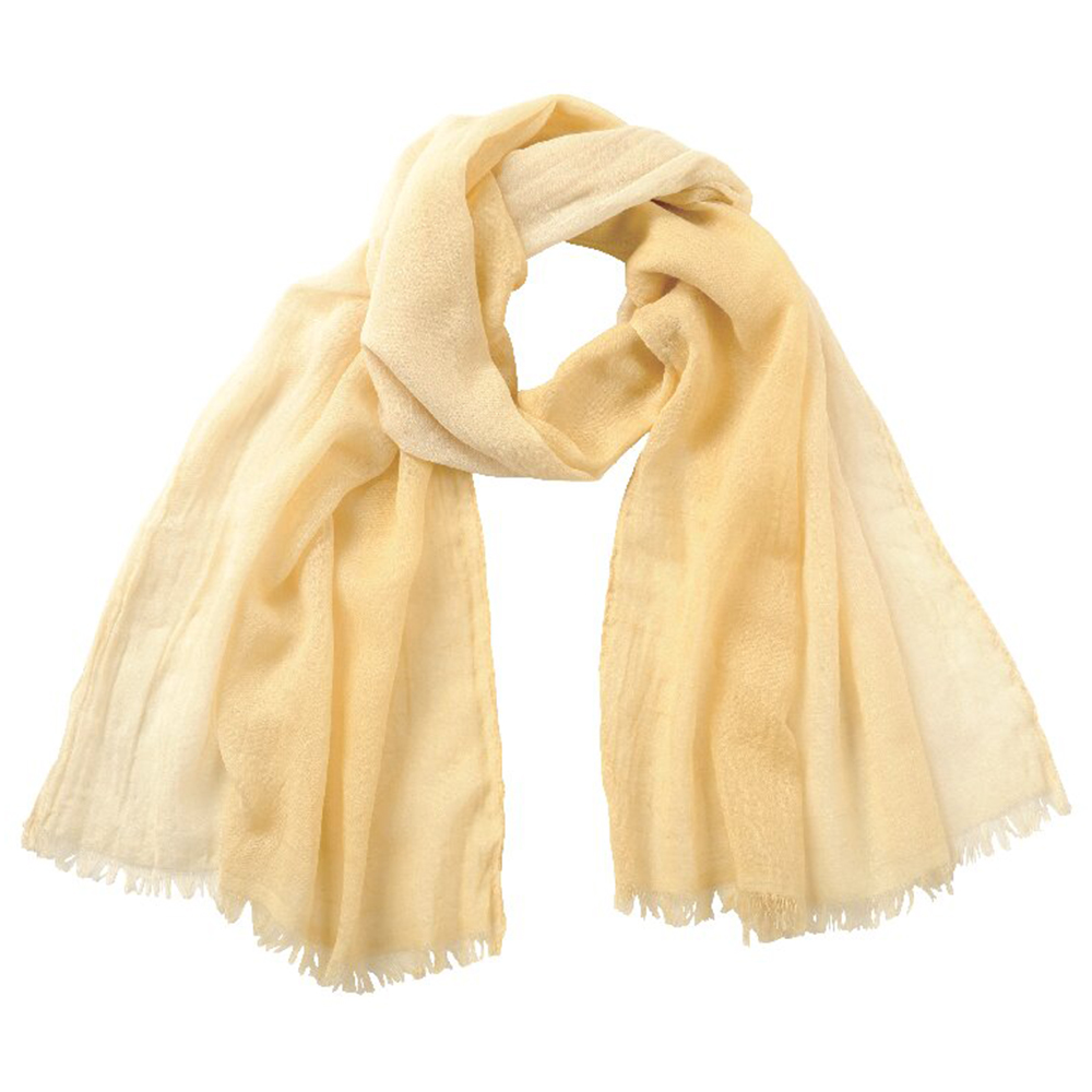 天然草木染 オーガニックコットン入ストール(イエロー)