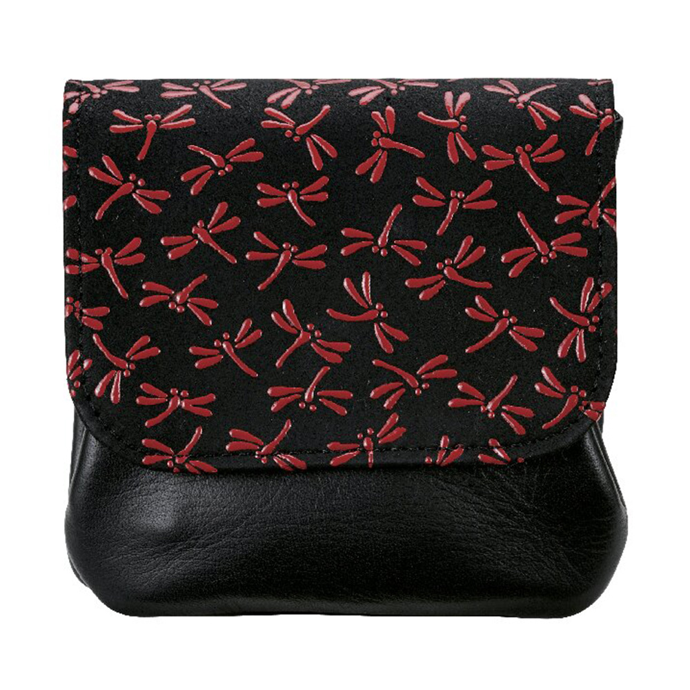 印伝 カブセがま口財布(レッド)