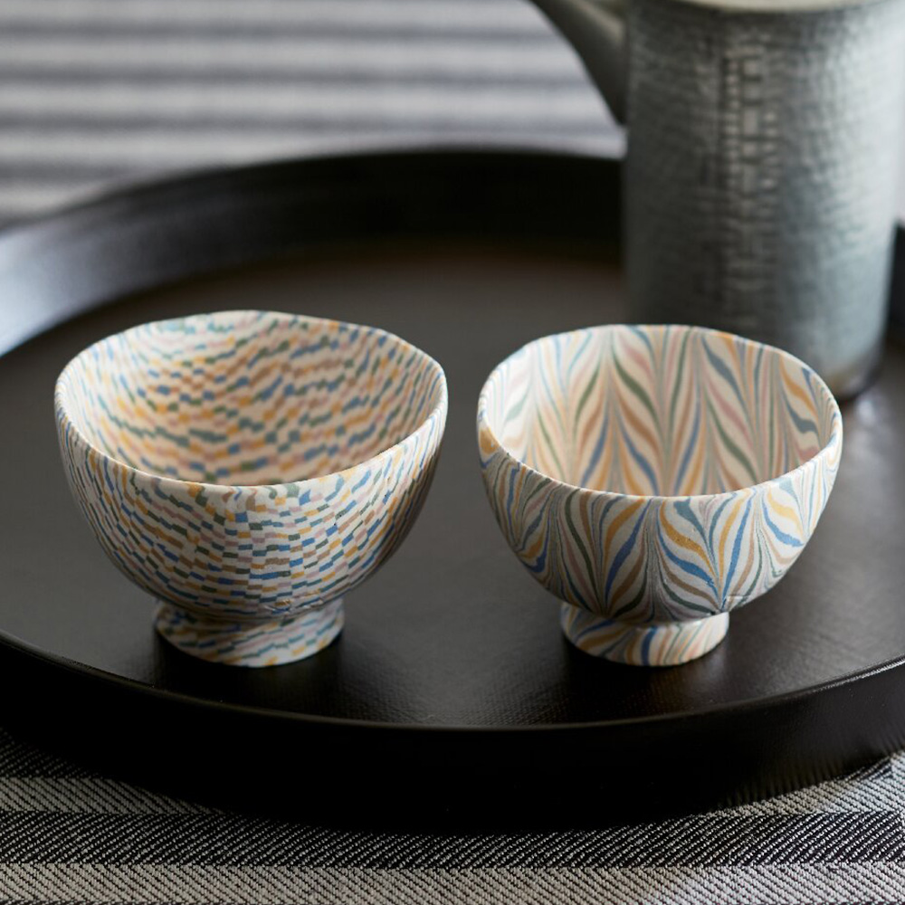 練り込み ペア盃(市松/矢来)