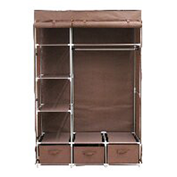 カバー付きハンガーラック(引出し付き)