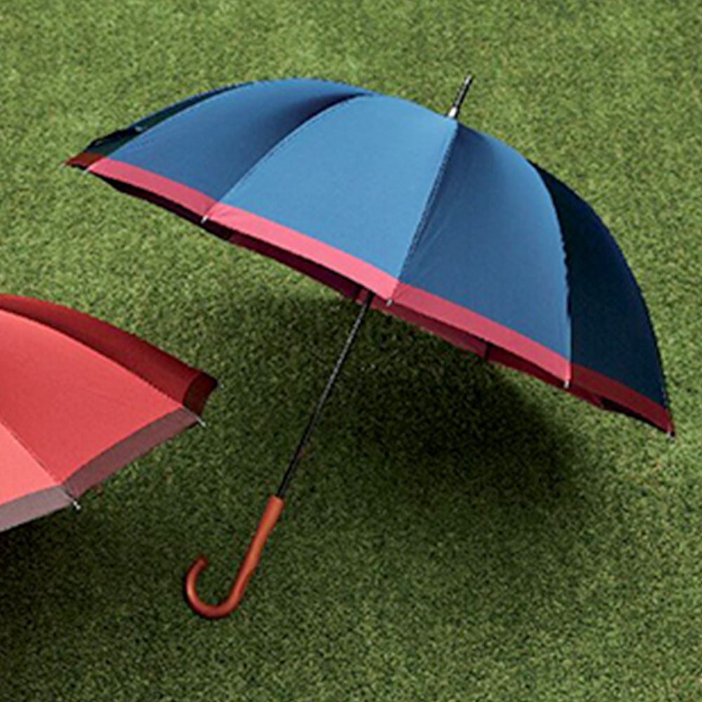 甲州織12本骨婦人手開き長傘(ネイビー)