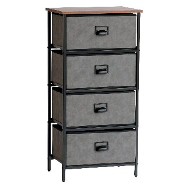 セラミック風チェスト4段(グレー)