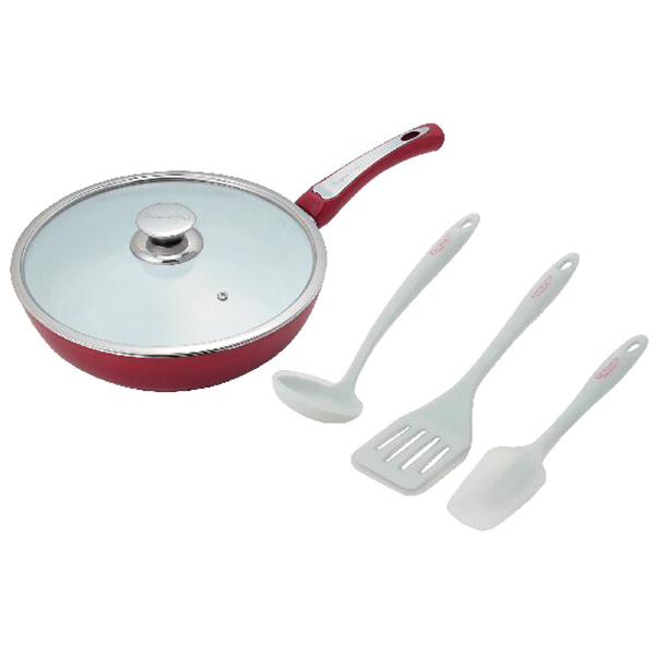 ディーアンドエス シャイニーフライパン28cm・シリコンツールセット