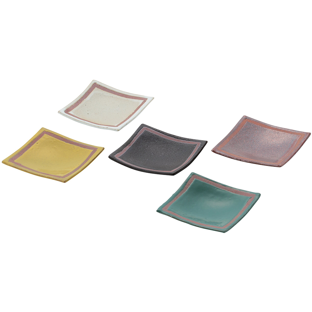 はんなり 柴香楽 五彩角皿揃