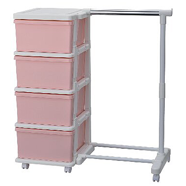 カラーシーズユニット4段ハンガー付(ピンク)