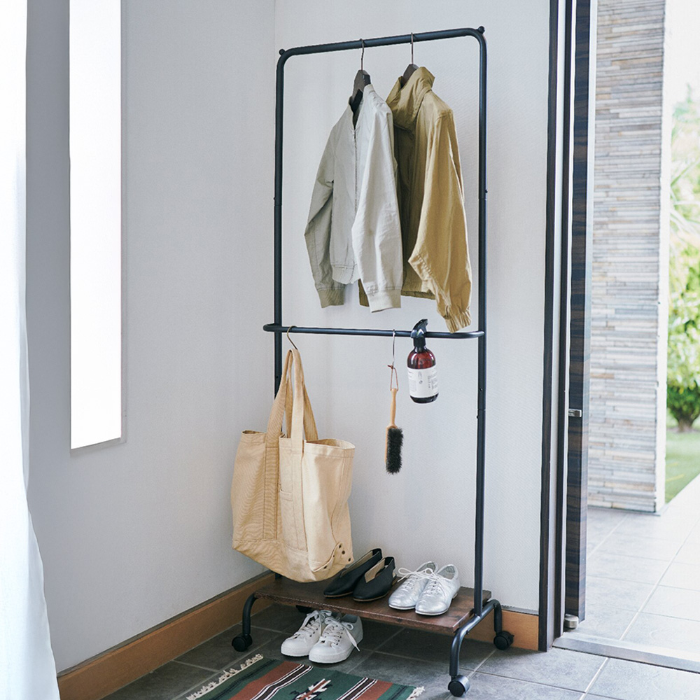 2段ハンガーキャスター付き