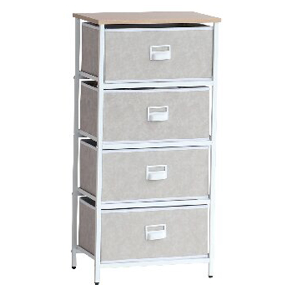 セラミック風チェスト4段(ホワイト)