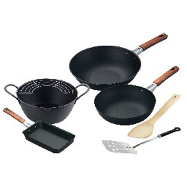 ネオキャスチール 鉄製炒め鍋・揚げ鍋4点セット