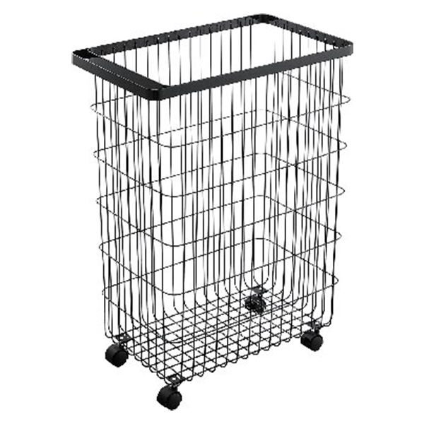 ランドリーバスケット キャスター付き (ブラック)