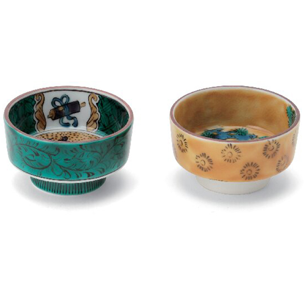 九谷焼 菊桐文様・松文様盃セット