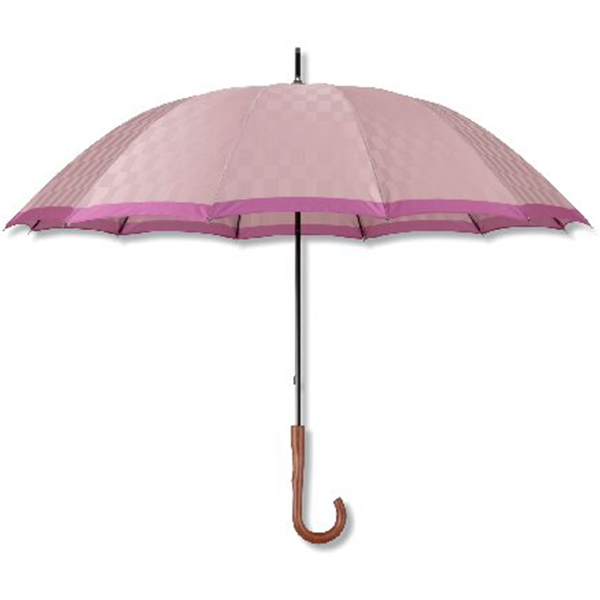 甲州織12本骨婦人手開き長傘(ピンク)