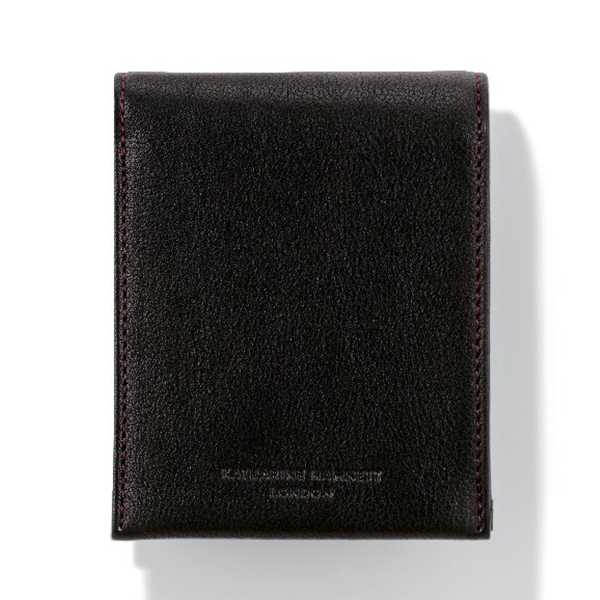 キャサリン ハムネット ロンドン 二つ折り財布(ブラック)