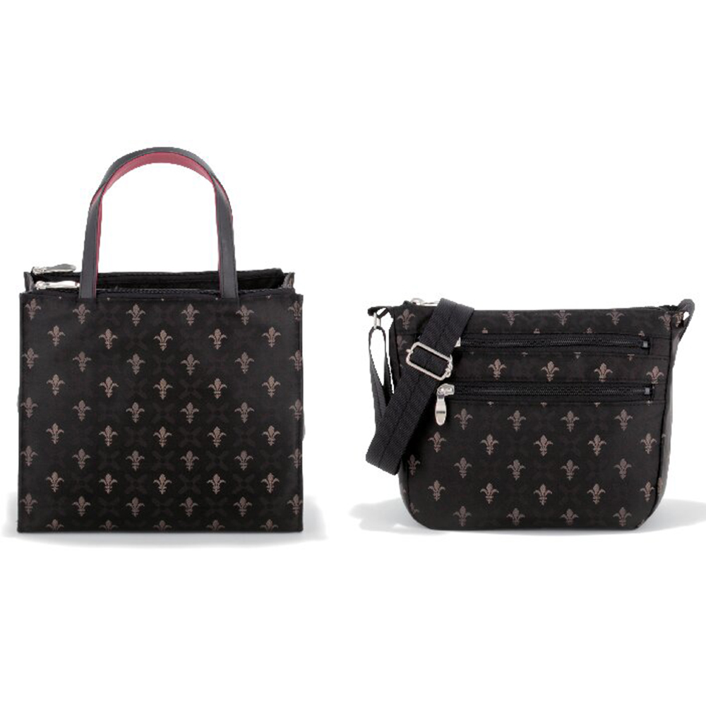 桐生織 ユリ柄手提げ・ショルダーバッグセット