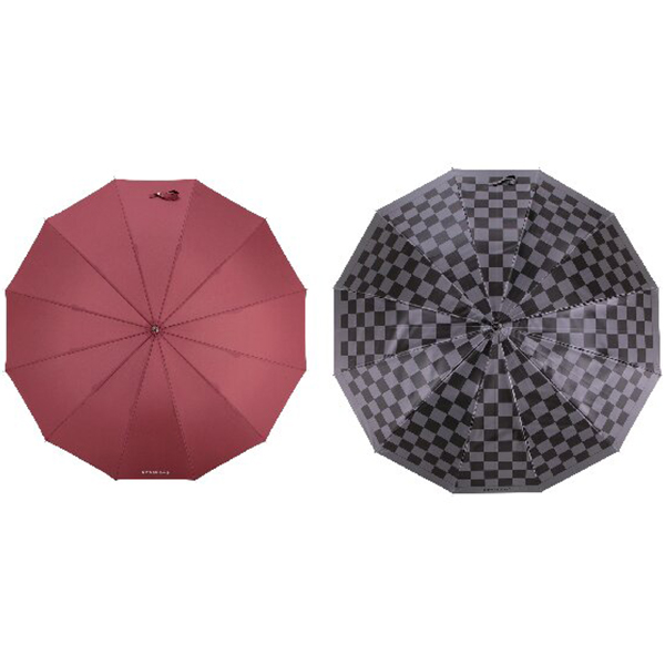 和楽傘 長傘2本セット(市松模様・エンジ)