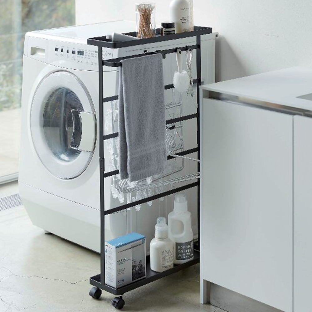 洗濯用品収納ワゴン(ブラック)