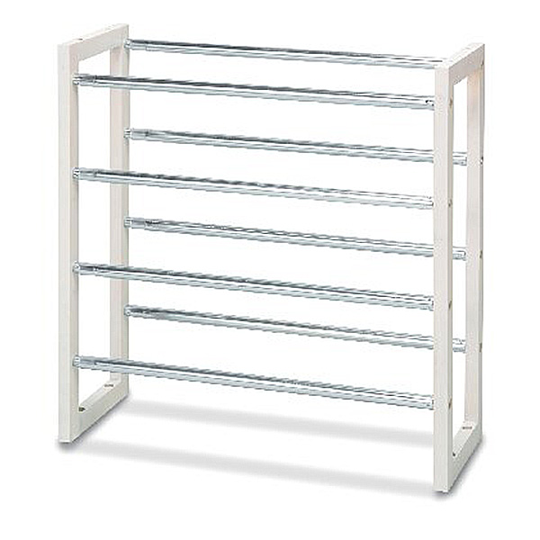 伸縮式シューズラック4段(ホワイト)