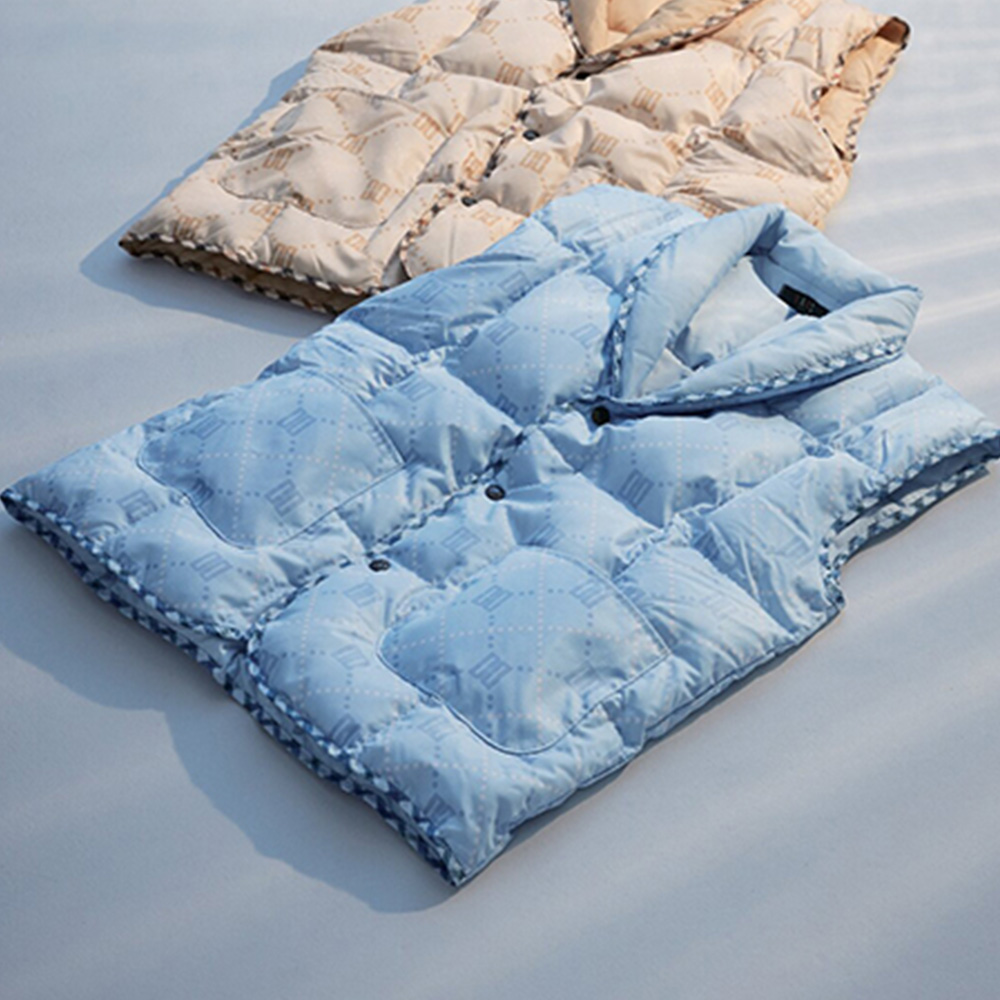 ダックス 羽毛入りポンチョ(ブルー)