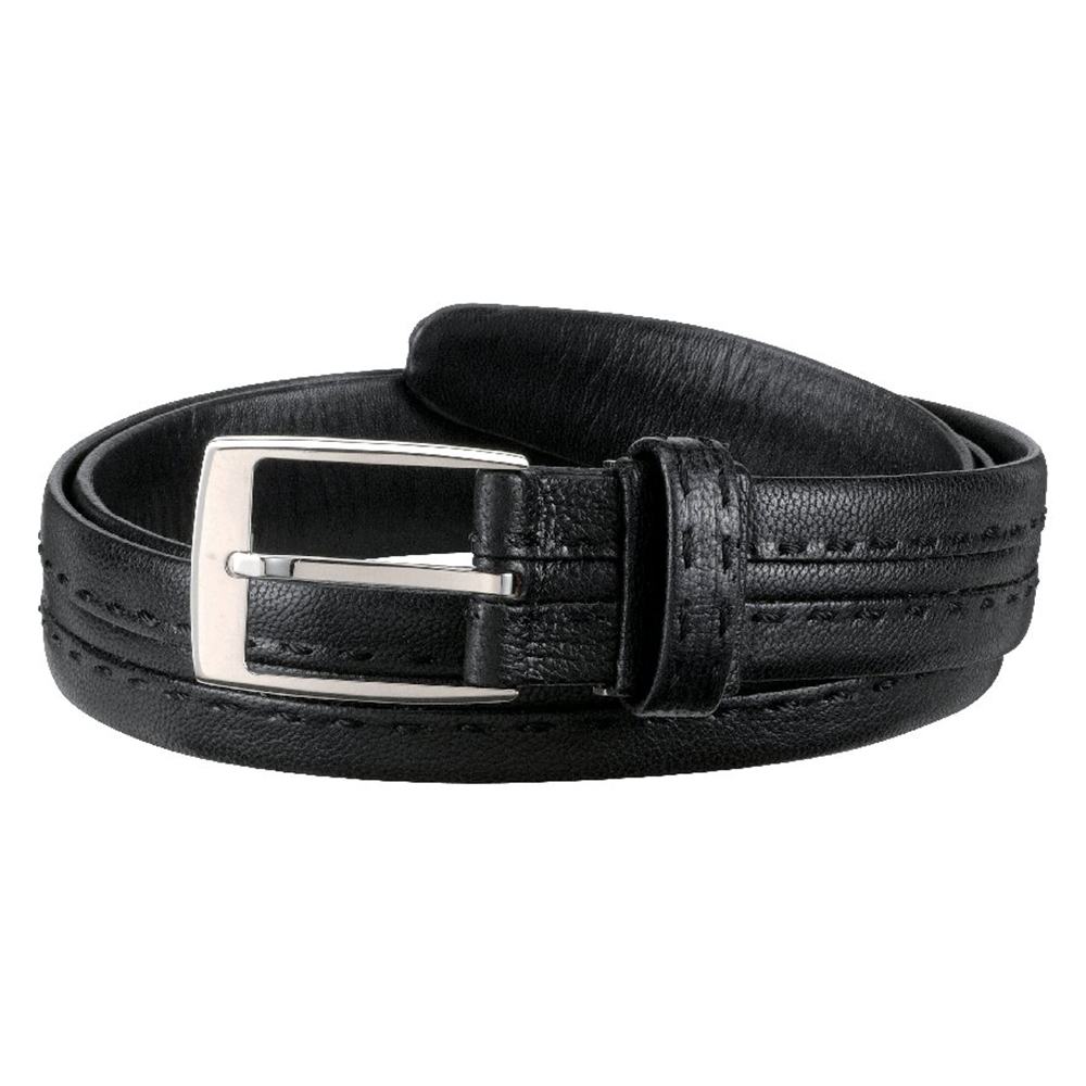 ハンドステッチデザイン メンズベルト(ブラック)