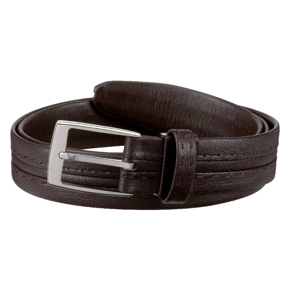 ハンドステッチデザインメンズベルト(ダークブラウン)