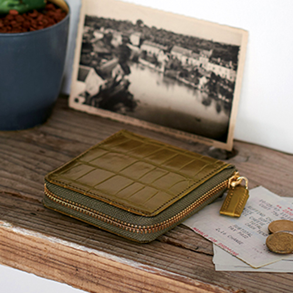 ラウンド札入(カーキ)