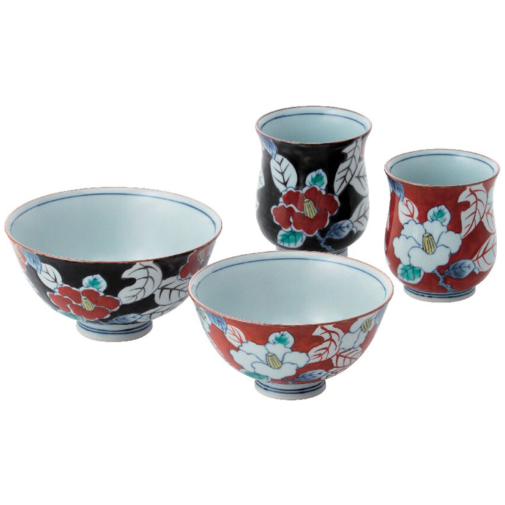 有田焼 色彩山茶花 睦揃