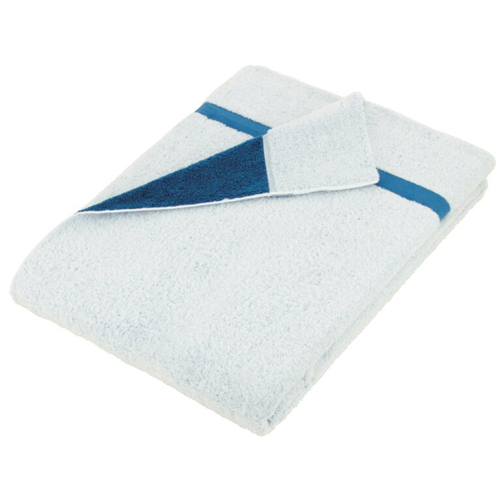 村上パイル リバーシブルタオルケット(ブルー×ホワイト)