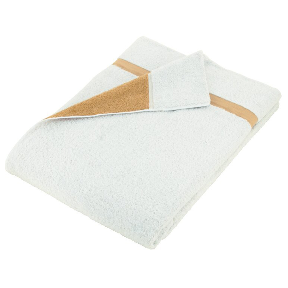 村上パイル リバーシブルタオルケット(ベージュ×ホワイト)