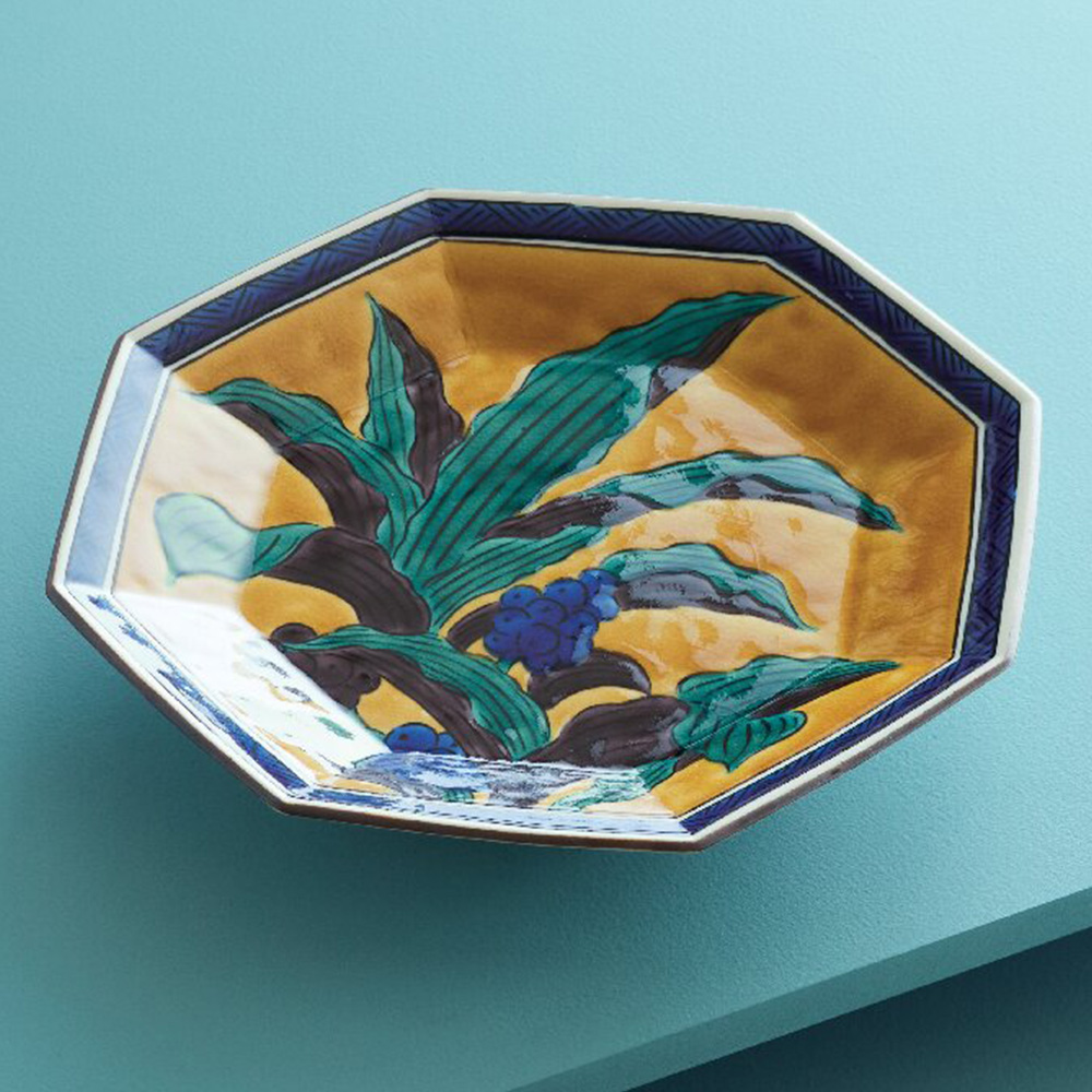 瑛生の器 万年青文様八角皿