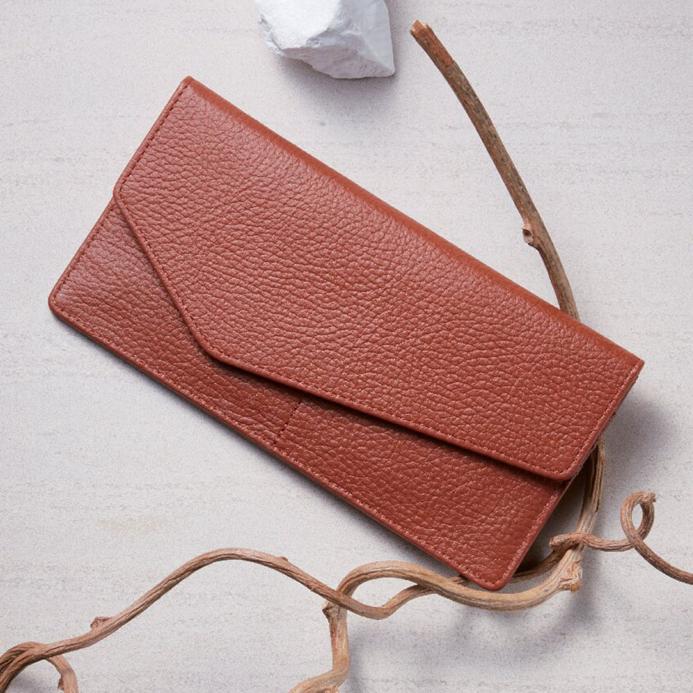 牛革スリム長財布(キャメル)