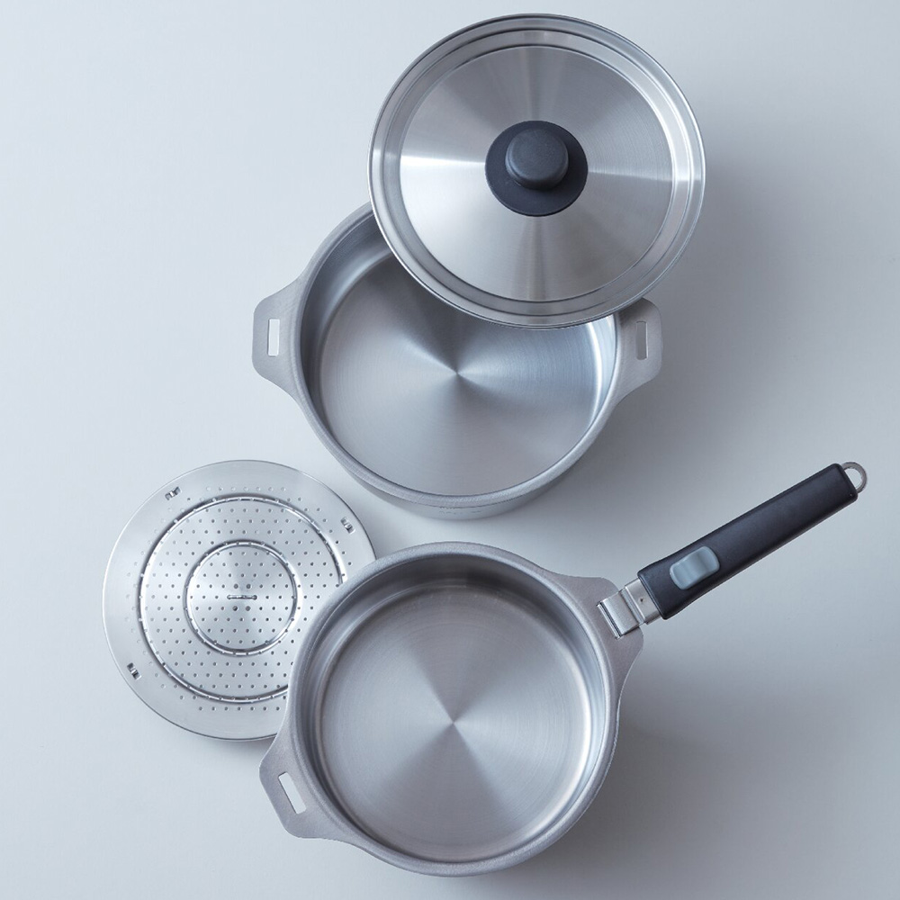 燕三 IH対応 着脱式鍋2点セット(蒸し台付)