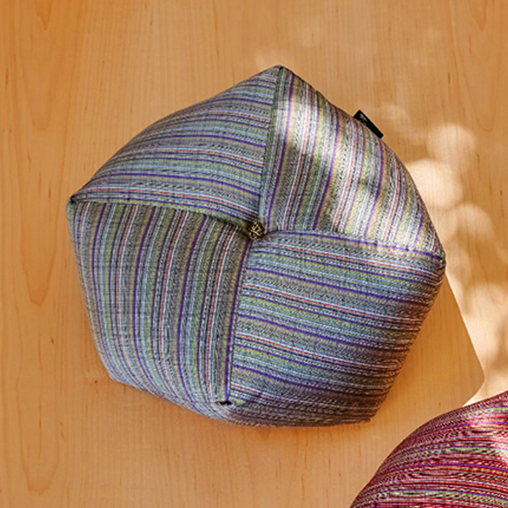 洛中高岡屋 西陣織 おじゃみ座ぶとん 矢鱈縞(鶯)