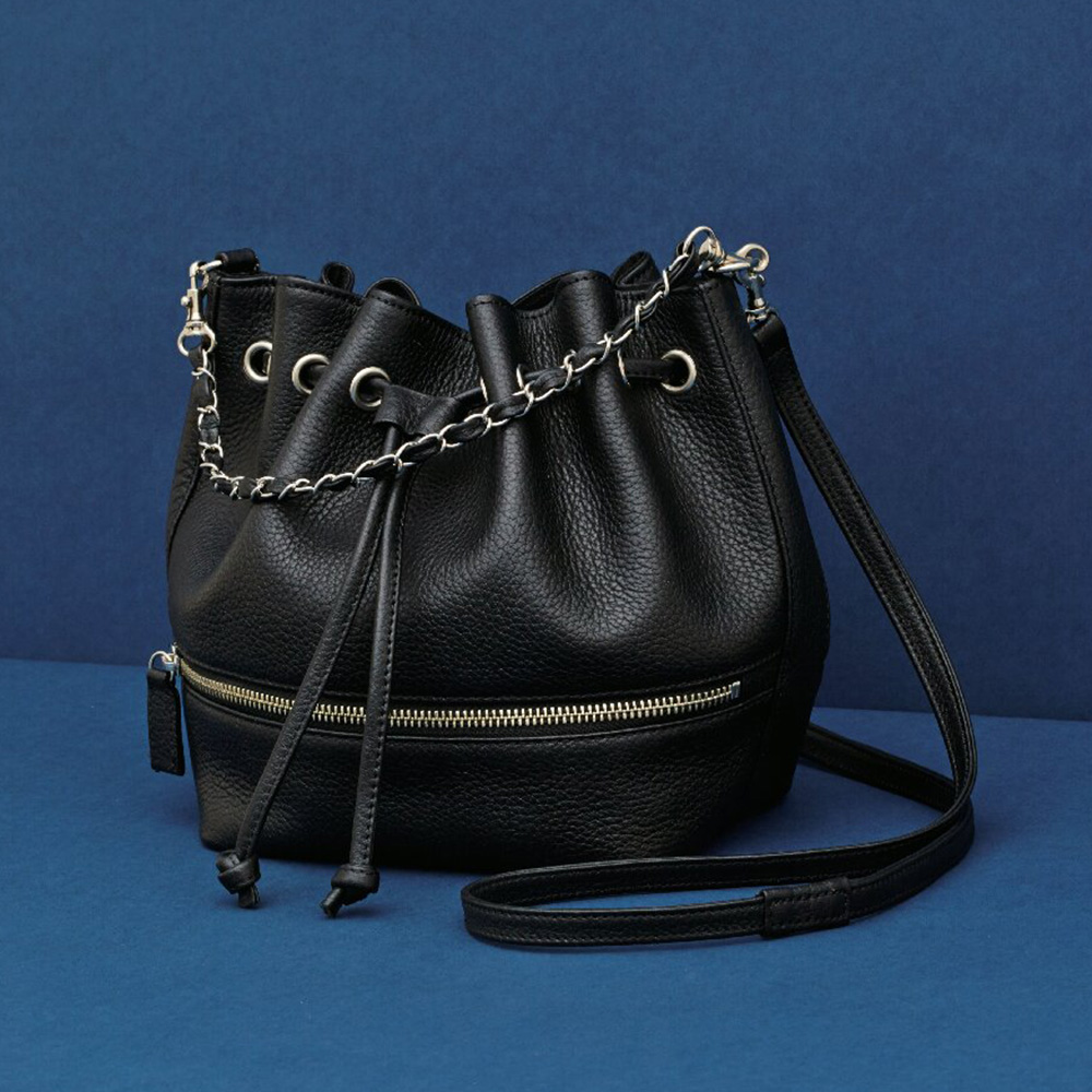 石井猛雄  巾着2WAYショルダーバッグ(ブラック)