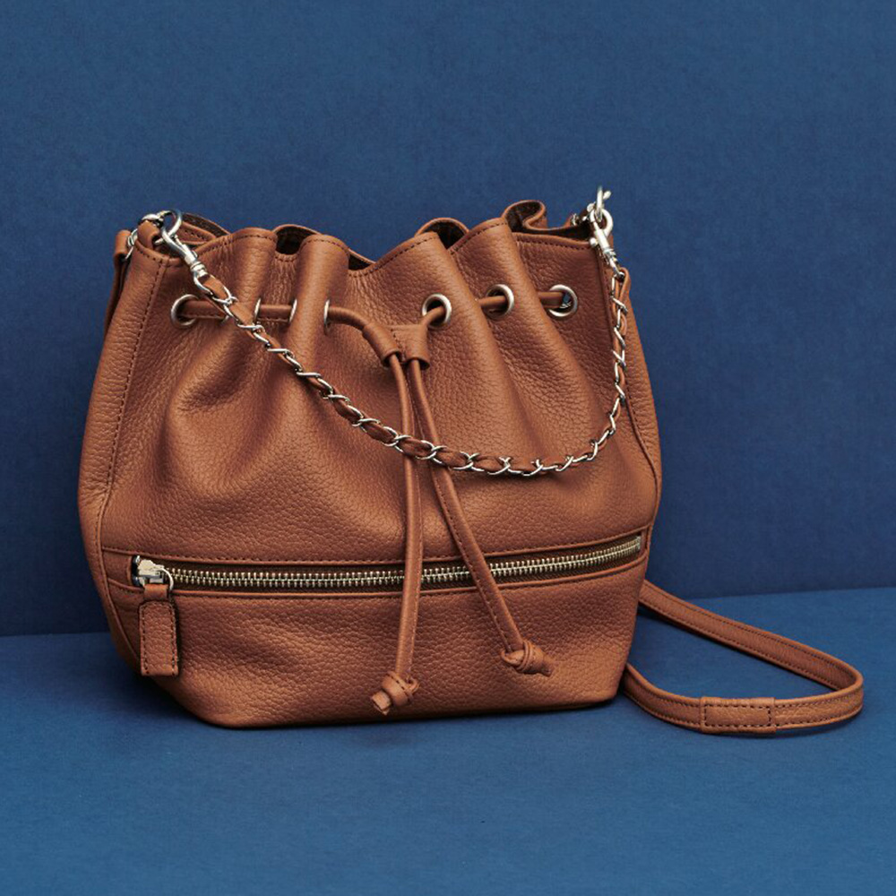 石井猛雄  巾着2WAYショルダーバッグ(キャメル)