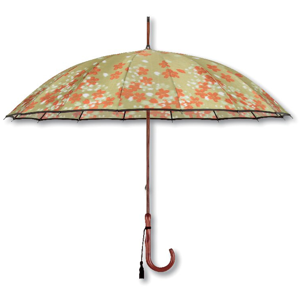 匠 有村 和風16本骨晴雨兼用パラソル(モエギ)