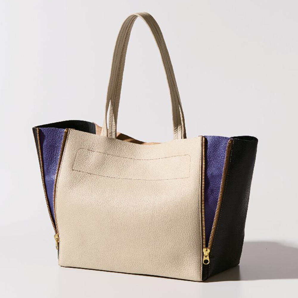 石井猛雄 ファスナーバッグ (ベージュ/ブラック)